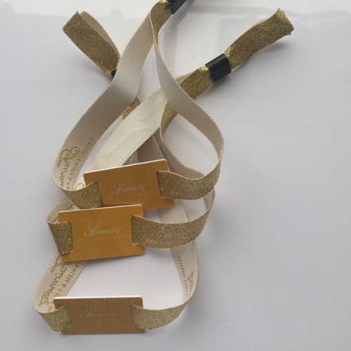 Tipo 2 ultraleggero Chip NFC polsino con banda di tessuto oro lucidoTessuto/tessuto NFC Wristband