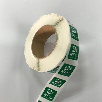 35x35mm utskrivbara PVC Material NFC Tag klistermärke
